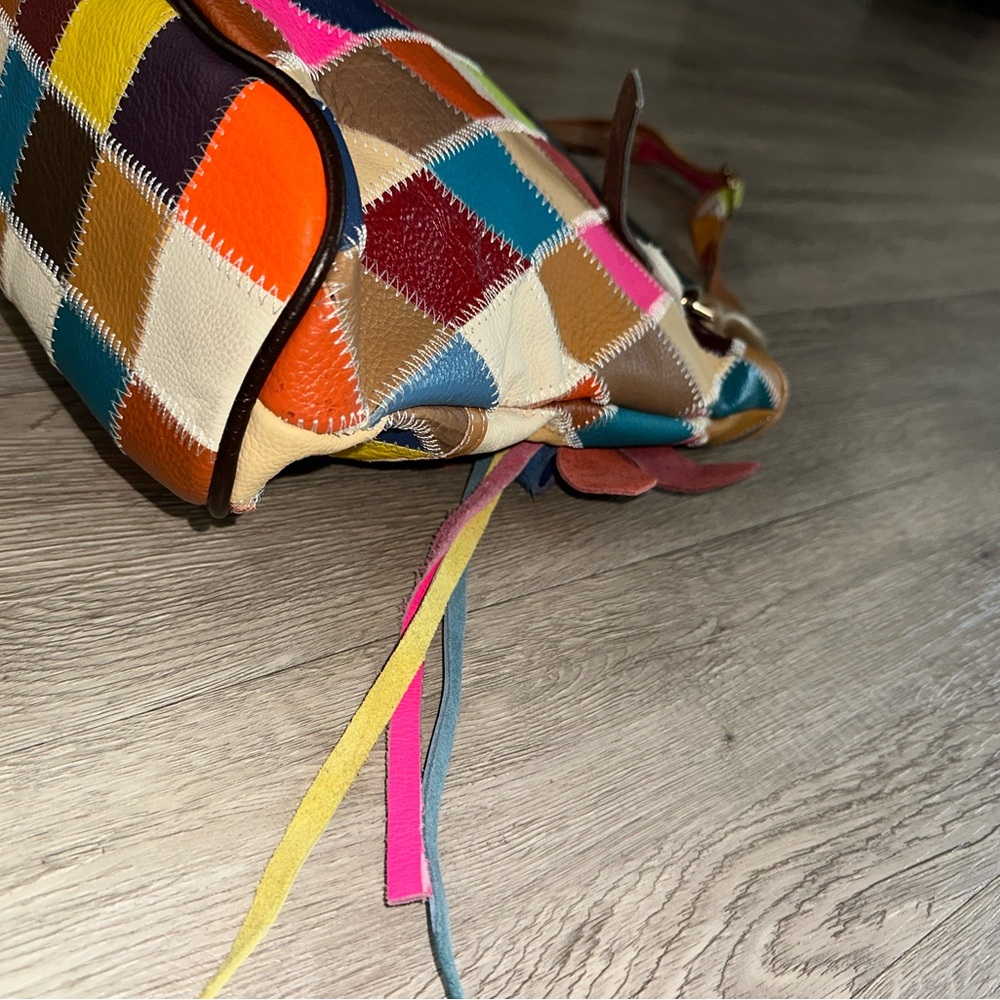 PW Colorful Patchwork Leather Boho Crossbody Bag … - image 4